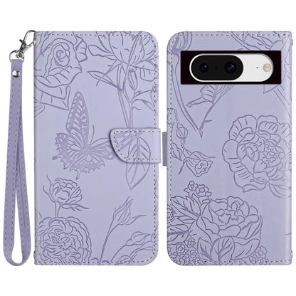 HT03 For Google Pixel 8a Cover Leather Stand Phone Wallet Case with Wrist Strap