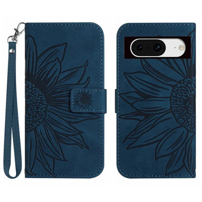 HT04 For Google Pixel 8a Cover PU Leather Stand Phone Wallet Case with Wrist Strap