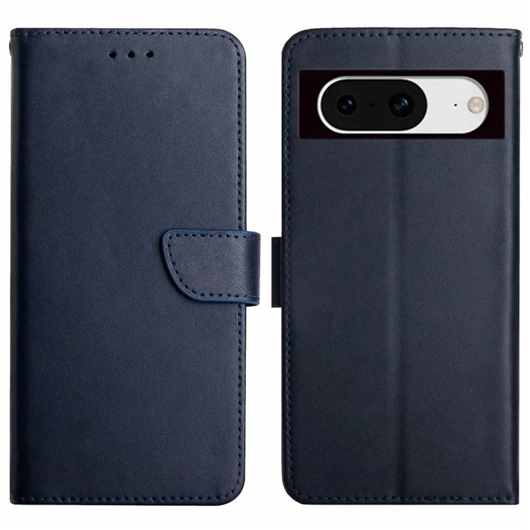 HT02 For Google Pixel 8a Case Genuine Cow Leather Stand Wallet Phone Cover