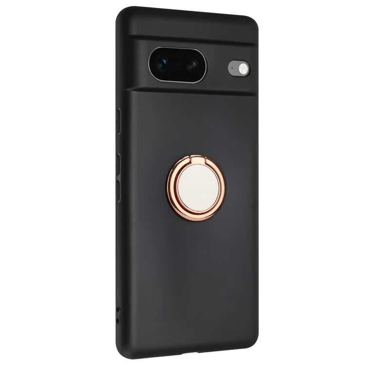 For Google Pixel 8a Case Fall Proof Matte TPU Phone Cover Ring Kickstand Shell