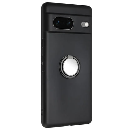 For Google Pixel 8a Case Fall Proof Matte TPU Phone Cover Ring Kickstand Shell