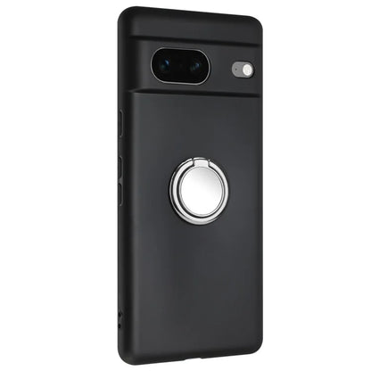 For Google Pixel 8a Case Fall Proof Matte TPU Phone Cover Ring Kickstand Shell