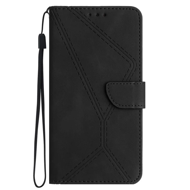 HT05 For Google Pixel 8a Case Imprinted Folio Flip PU Leather Phone Cover