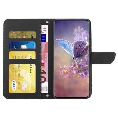 HT03 For Samsung Galaxy S24 Ultra Cover Leather Stand Phone Case with Wrist Strap