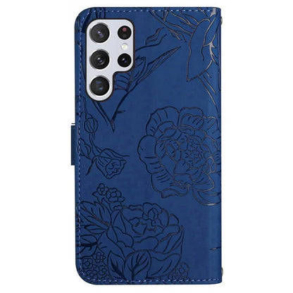 HT03 For Samsung Galaxy S24 Ultra Cover Leather Stand Phone Case with Wrist Strap