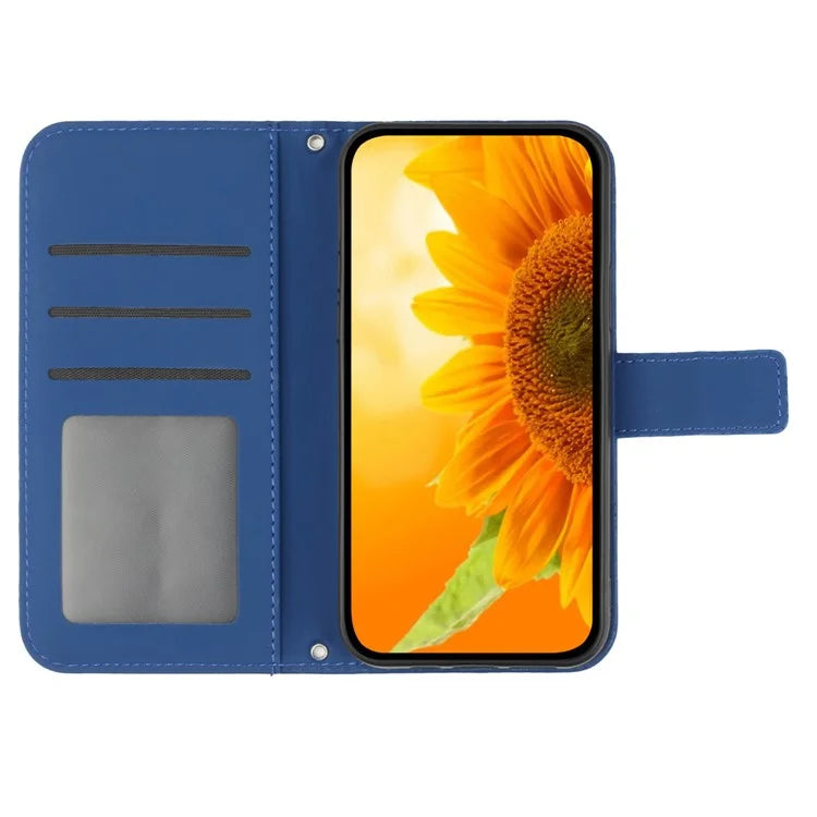HT04 For Samsung Galaxy S24 Ultra Cover PU Leather Phone Case with Wrist Strap