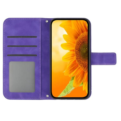 HT04 For Samsung Galaxy S24 Ultra Cover PU Leather Phone Case with Wrist Strap