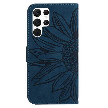 HT04 For Samsung Galaxy S24 Ultra Cover PU Leather Phone Case with Wrist Strap