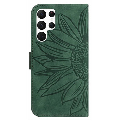 HT04 For Samsung Galaxy S24 Ultra Cover PU Leather Phone Case with Wrist Strap