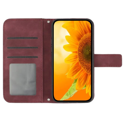 HT04 For Samsung Galaxy S24 Ultra Cover PU Leather Phone Case with Wrist Strap