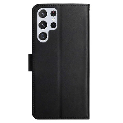 HT02 For Samsung Galaxy S24 Ultra Case Folio Flip Genuine Cow Leather Phone Cover