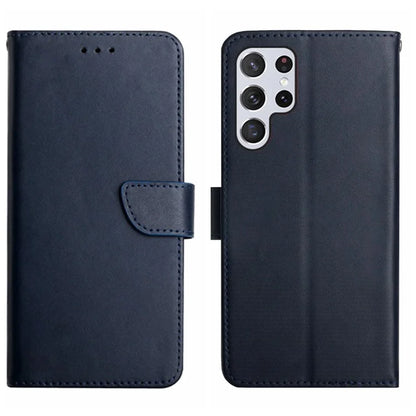HT02 For Samsung Galaxy S24 Ultra Case Folio Flip Genuine Cow Leather Phone Cover