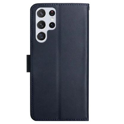 HT02 For Samsung Galaxy S24 Ultra Case Folio Flip Genuine Cow Leather Phone Cover