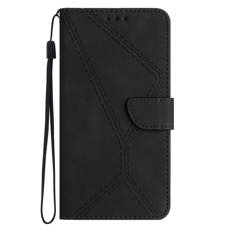 HT05 For Samsung Galaxy S24 Ultra Case Imprinted PU Leather Viewing Stand Phone Cover