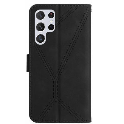 HT05 For Samsung Galaxy S24 Ultra Case Imprinted PU Leather Viewing Stand Phone Cover