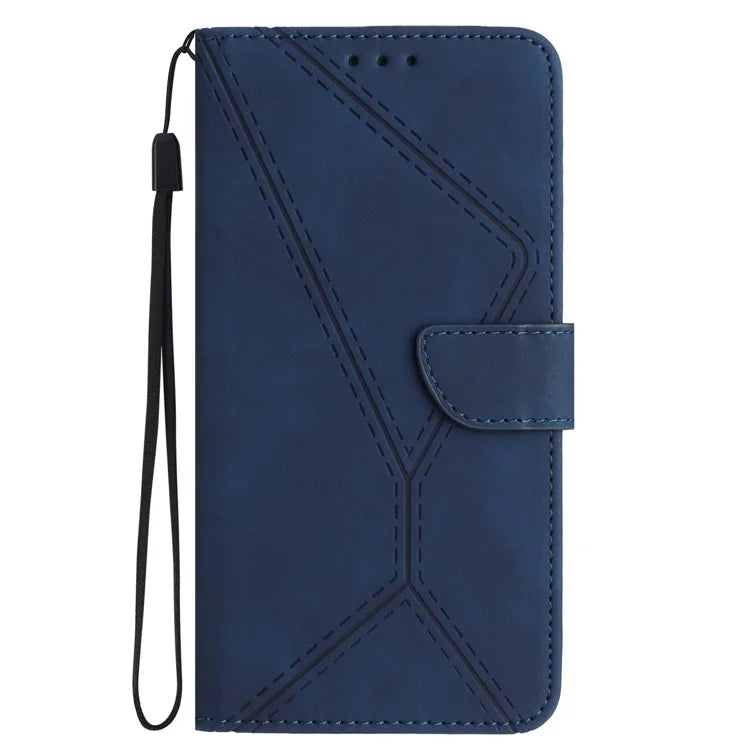 HT05 For Samsung Galaxy S24 Ultra Case Imprinted PU Leather Viewing Stand Phone Cover
