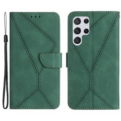 HT05 For Samsung Galaxy S24 Ultra Case Imprinted PU Leather Viewing Stand Phone Cover
