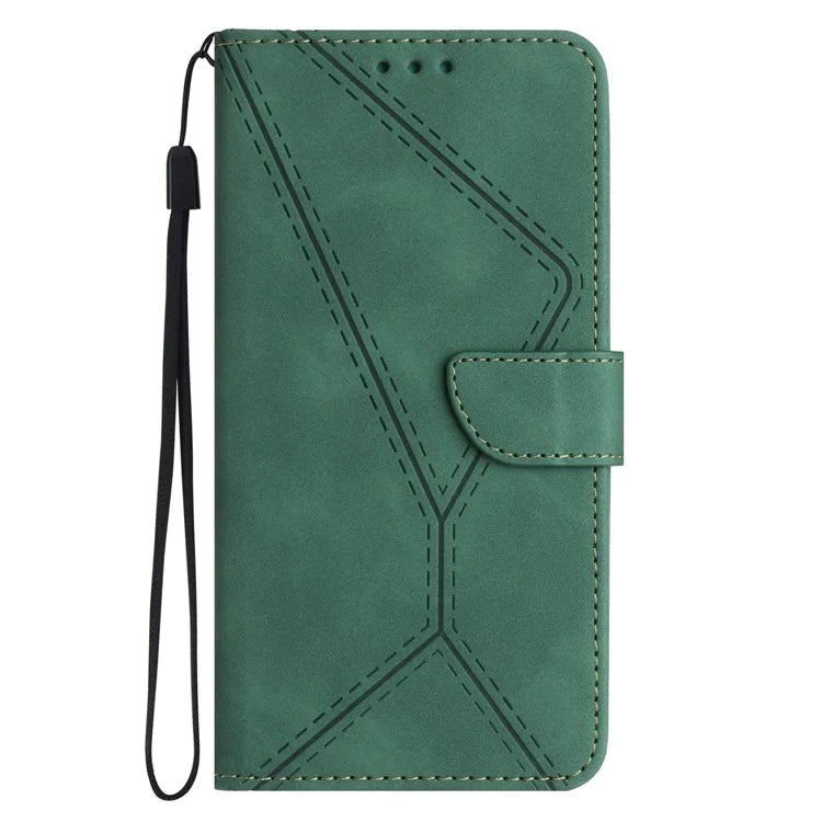 HT05 For Samsung Galaxy S24 Ultra Case Imprinted PU Leather Viewing Stand Phone Cover