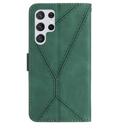 HT05 For Samsung Galaxy S24 Ultra Case Imprinted PU Leather Viewing Stand Phone Cover