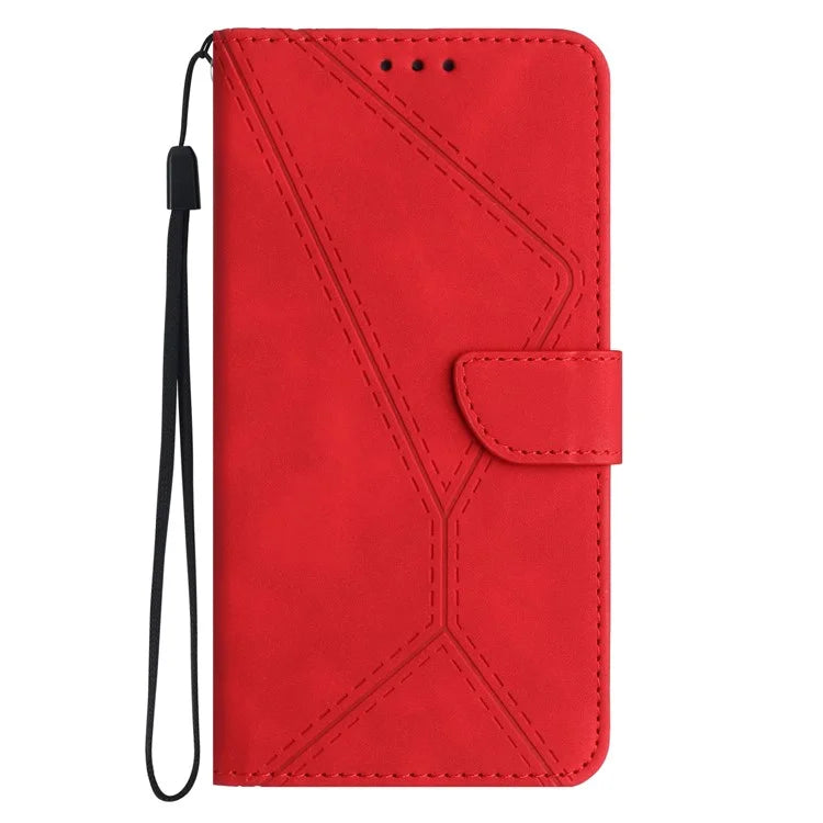 HT05 For Samsung Galaxy S24 Ultra Case Imprinted PU Leather Viewing Stand Phone Cover