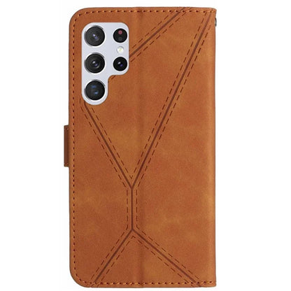 HT05 For Samsung Galaxy S24 Ultra Case Imprinted PU Leather Viewing Stand Phone Cover