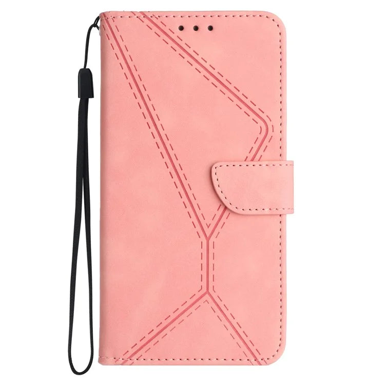 HT05 For Samsung Galaxy S24 Ultra Case Imprinted PU Leather Viewing Stand Phone Cover