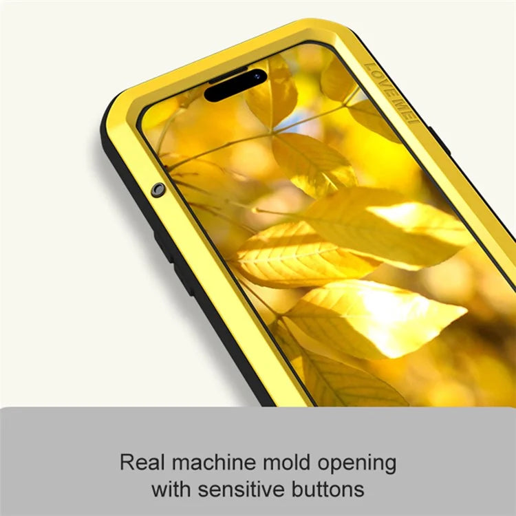 LOVE MEI For iPhone 15 Case with Tempered Glass Screen Protector Phone Cover