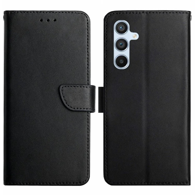 HT02 For Samsung Galaxy S24+ Case Genuine Cow Leather Anti-fall Phone Cover