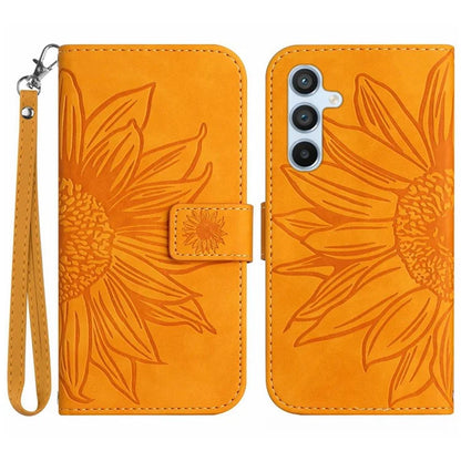 HT04 For Samsung Galaxy S24 Cover Drop Proof PU Leather Phone Case with Wrist Strap