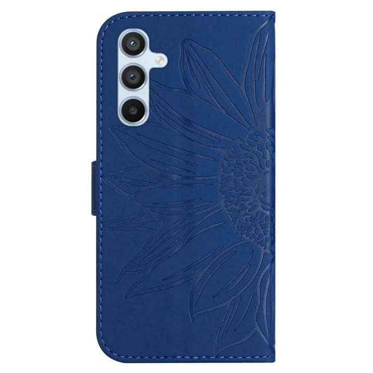 HT04 For Samsung Galaxy S24 Cover Drop Proof PU Leather Phone Case with Wrist Strap