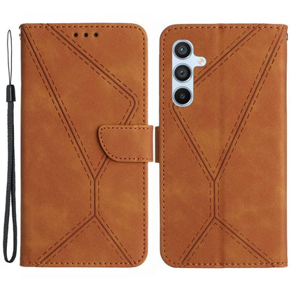 HT05 For Samsung Galaxy S24 Case Shock Absorbing Imprinted PU Leather Phone Cover