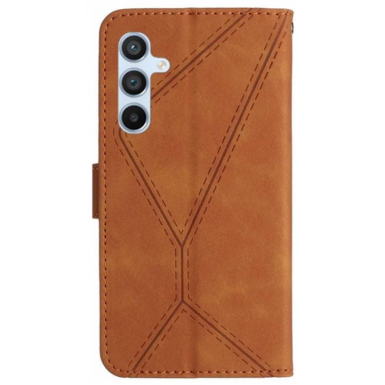 HT05 For Samsung Galaxy S24 Case Shock Absorbing Imprinted PU Leather Phone Cover