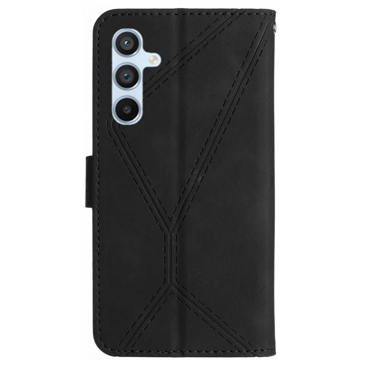HT05 For Samsung Galaxy S24 Case Shock Absorbing Imprinted PU Leather Phone Cover