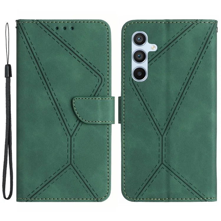 HT05 For Samsung Galaxy S24 Case Shock Absorbing Imprinted PU Leather Phone Cover
