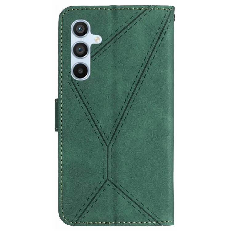 HT05 For Samsung Galaxy S24 Case Shock Absorbing Imprinted PU Leather Phone Cover