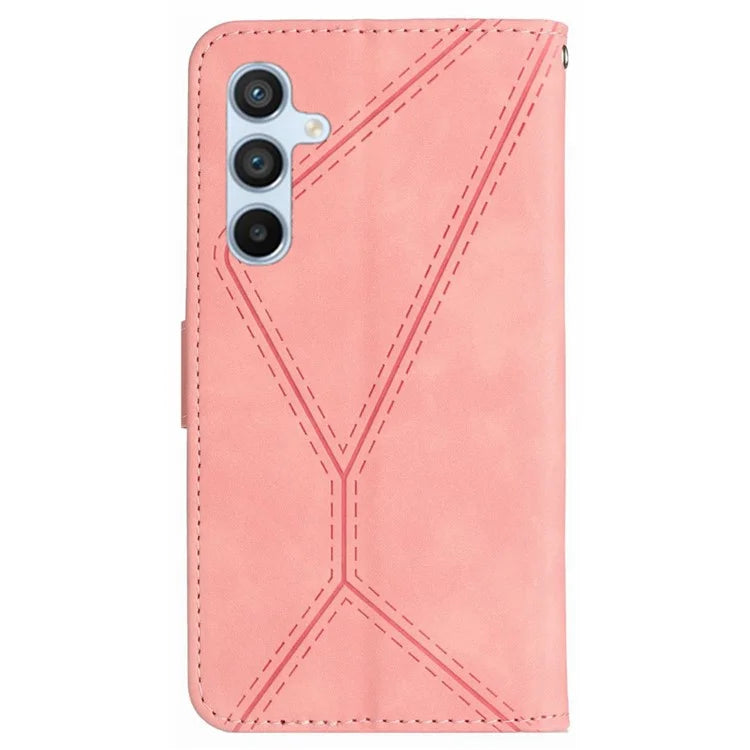 HT05 For Samsung Galaxy S24 Case Shock Absorbing Imprinted PU Leather Phone Cover