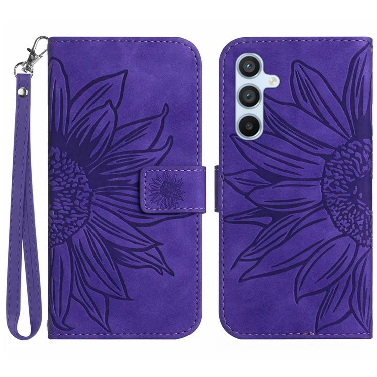 HT04 For Samsung Galaxy S24+ Cover Scratch Resistant PU Leather Phone Case