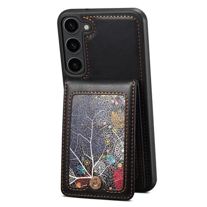 For Samsung Galaxy S24 Case Pattern Printed Card Holder Leather+TPU Phone Cover