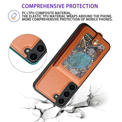 For Samsung Galaxy S24 Case Pattern Printed Card Holder Leather+TPU Phone Cover
