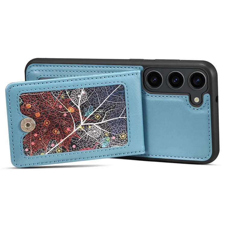 For Samsung Galaxy S24 Case Pattern Printed Card Holder Leather+TPU Phone Cover