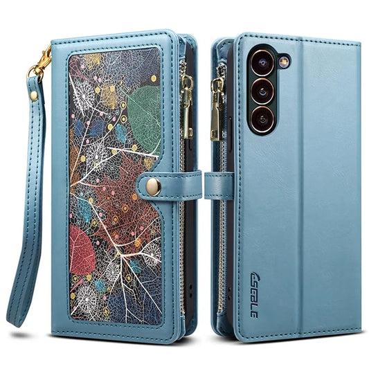 ESEBLE Galaxy Series For Samsung Galaxy S24 Case Zipper Pocket Wallet Leather Phone Cover