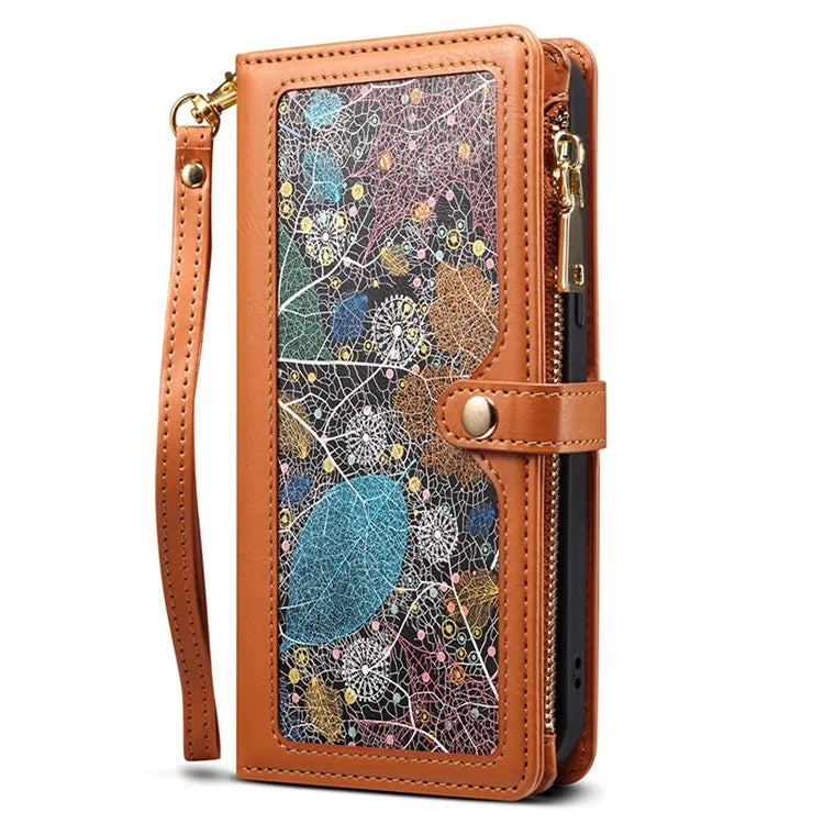 ESEBLE Galaxy Series For Samsung Galaxy S24 Case Zipper Pocket Wallet Leather Phone Cover