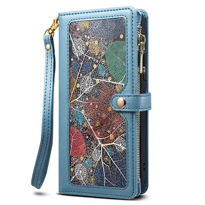 ESEBLE Galaxy Series For Samsung Galaxy S24 Ultra Cover RFID Blocking Leather Phone Stand Case