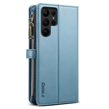 ESEBLE Galaxy Series For Samsung Galaxy S24 Ultra Cover RFID Blocking Leather Phone Stand Case