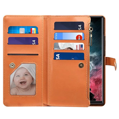 ESEBLE Galaxy Series For Samsung Galaxy S24 Ultra Cover RFID Blocking Leather Phone Stand Case