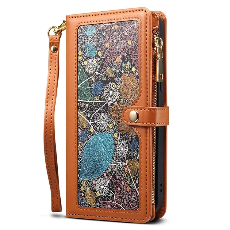ESEBLE Galaxy Series For Samsung Galaxy S24 Ultra Cover RFID Blocking Leather Phone Stand Case