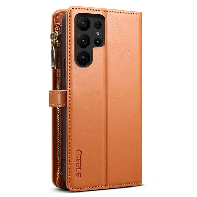ESEBLE Galaxy Series For Samsung Galaxy S24 Ultra Cover RFID Blocking Leather Phone Stand Case