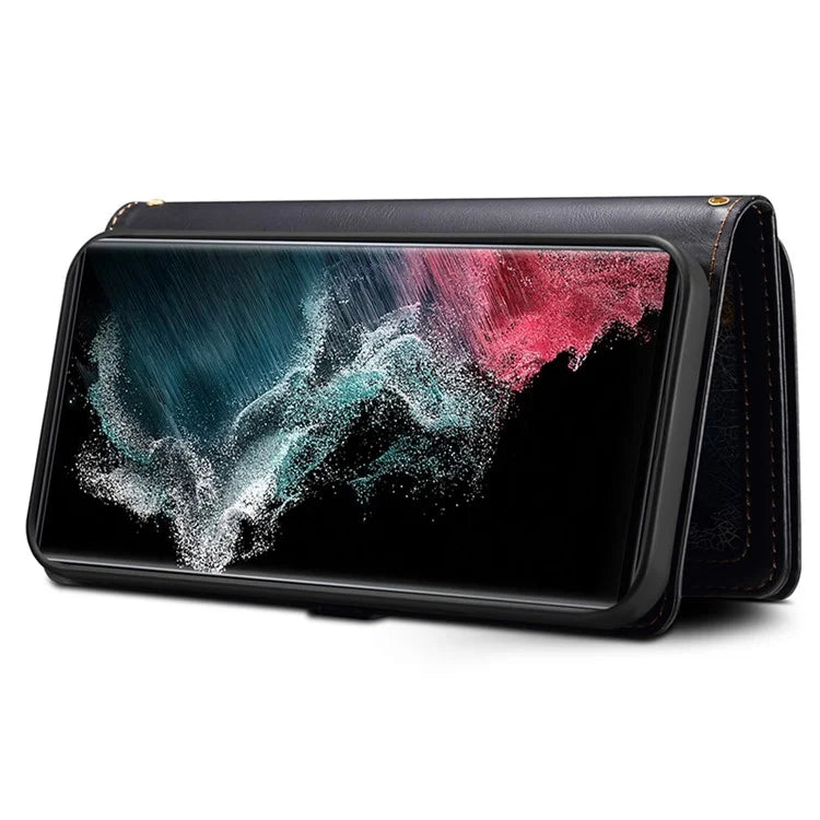ESEBLE Galaxy Series For Samsung Galaxy S24 Ultra Cover RFID Blocking Leather Phone Stand Case