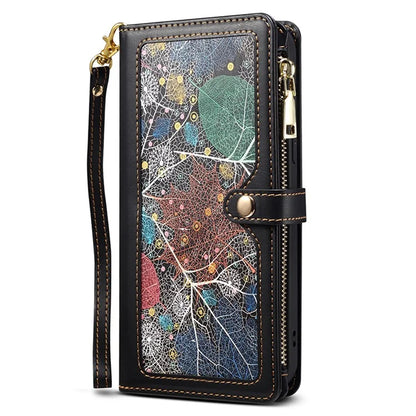 ESEBLE Galaxy Series For Samsung Galaxy S24 Ultra Cover RFID Blocking Leather Phone Stand Case