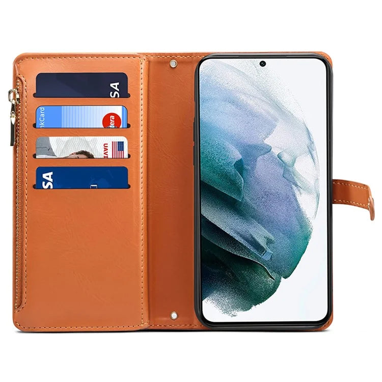 ESEBLE Galaxy Series For Samsung Galaxy S24+ Case RFID Blocking Wallet Cellphone Leather Cover
